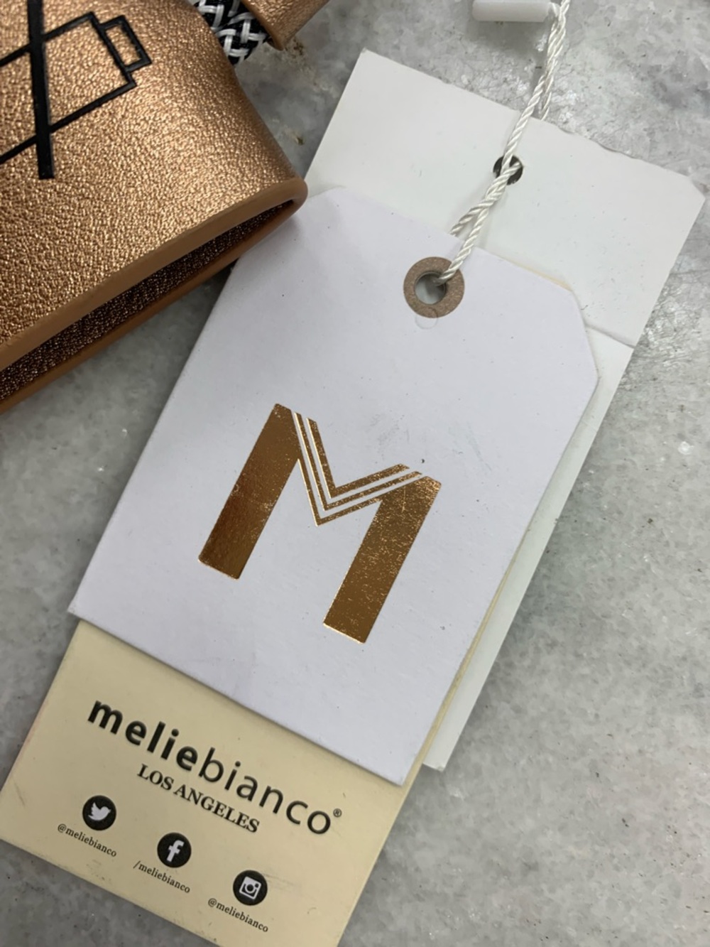 melie bianco 'Not Today' Metallic Rose Gold Keychain Pouch - Picture 3 of 5